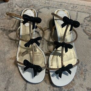 Rene Caovilla Crystal Sandals with short heel